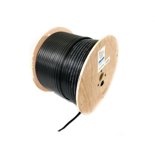 PV6S60VMRM Cabo Coaxial RG6 60% Malha Preto com Mensageiro  AIP